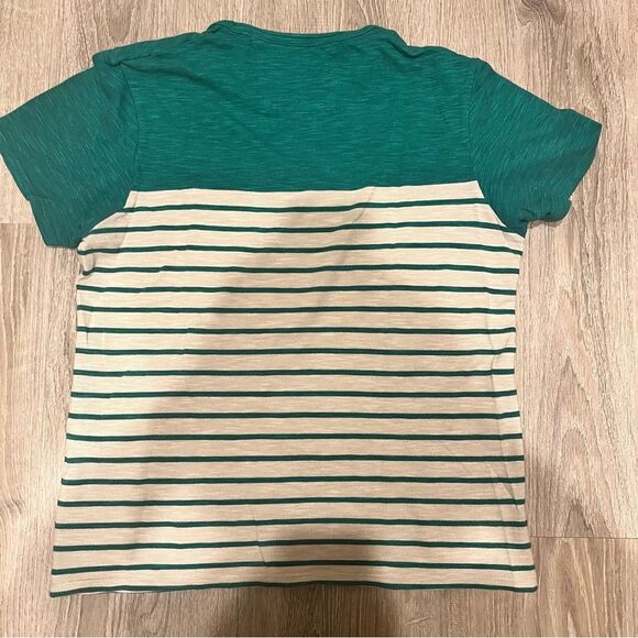 Ben Sherman Jade Green Yoked Stripe Short Sleeve T-Shirt Size Medium - Picture 4 of 7
